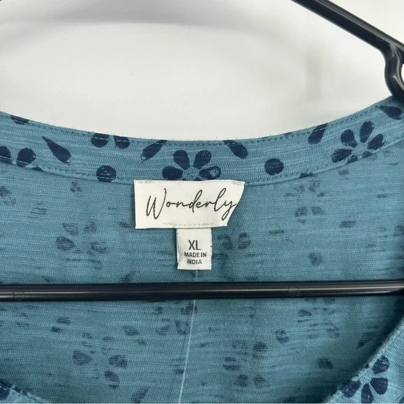 Wonderly Teal Floral Blouse - Picture 3 of 8